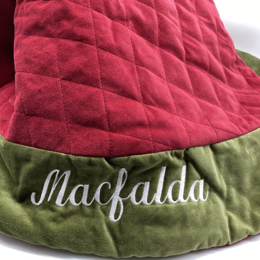 Pottery Barn Tree Skirt Christmas Velvet Red Green Monogrammed Macfalda 60 in